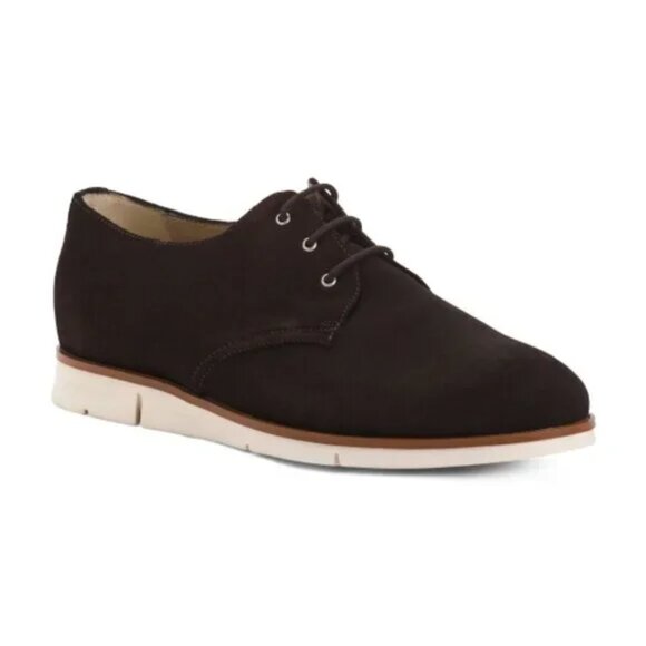 SOLDINI Men's Made In Italy Suede Casual Oxfords With Dress Bottom